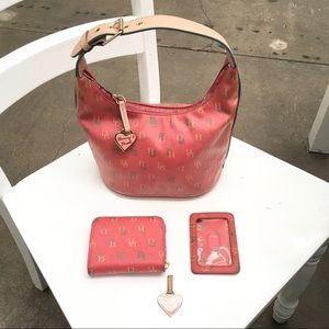 Dooney & Bourke Rainbow Logo Bucket Bag w/ Extras